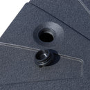 Base per Ombrellone da Giardino Ø46 Riempibile 125 kg 4 Rotelle Nero 84x84x19 cm 