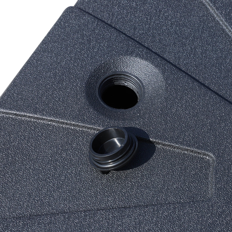 Base per Ombrellone da Giardino Ø46 Riempibile 125 kg 4 Rotelle Nero 84x84x19 cm 