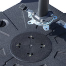 Base per Ombrellone da Giardino Ø46 Riempibile 125 kg 4 Rotelle Nero 84x84x19 cm 