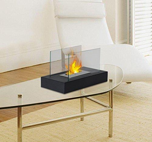 Camino a Bioetanolo da Tavolo 35x18 cm in Acciaio 0,5L Nero 