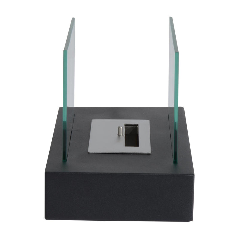 Camino a Bioetanolo da Tavolo 35x18 cm in Acciaio 0,5L Nero 