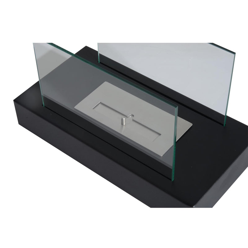 Camino a Bioetanolo da Tavolo 35x18 cm in Acciaio 0,5L Nero 