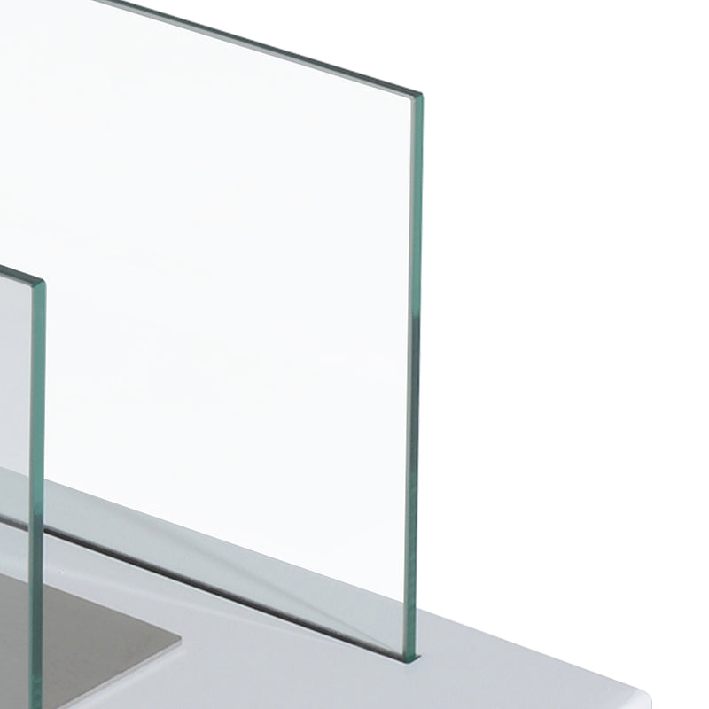 Camino a Bioetanolo da Tavolo 35x18 cm in Acciaio 0,5L Bianco 