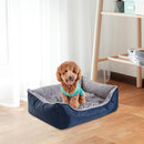 Cuccia Letto per Cane Gatto con Cuscino Imbottito Grigio blu 65x53x20 cm 