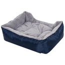 Cuccia Letto per Cane Gatto con Cuscino Imbottito Grigio blu 65x53x20 cm 
