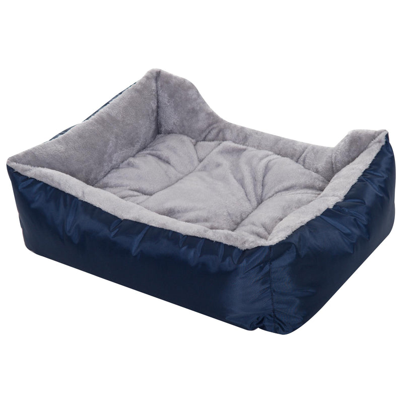 Cuccia Letto per Cane Gatto con Cuscino Imbottito Grigio blu 65x53x20 cm 