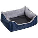 Cuccia Letto per Cane Gatto con Cuscino Imbottito Grigio blu 65x53x20 cm 