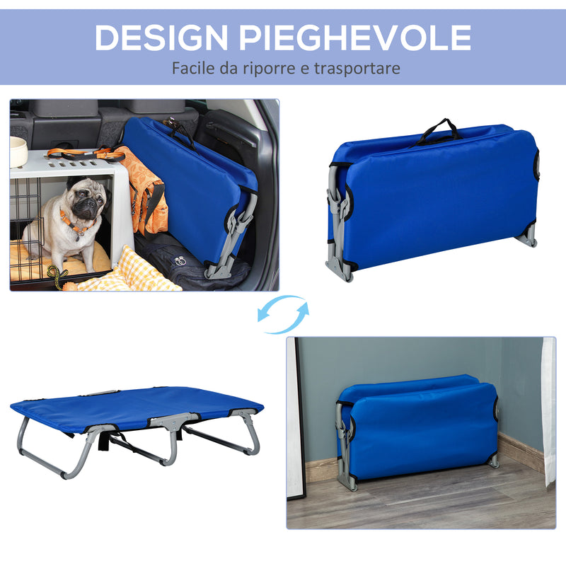 Brandina Cuccia Pieghevole per Cani in Tessto Oxford Blu 71x58x18 cm 