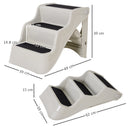 Scaletta Pieghevole 3 Gradini per Animali Domestici Beige 49x39x39 cm 