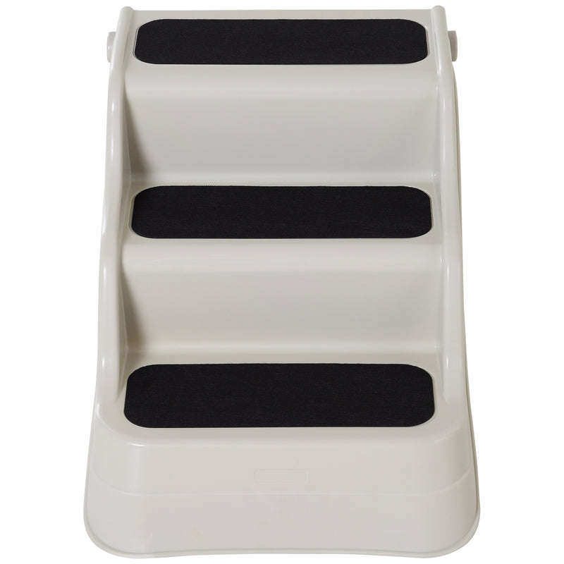 Scaletta Pieghevole 3 Gradini per Animali Domestici Beige 49x39x39 cm 