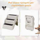 Scaletta Pieghevole 3 Gradini per Animali Domestici Beige 49x39x39 cm 