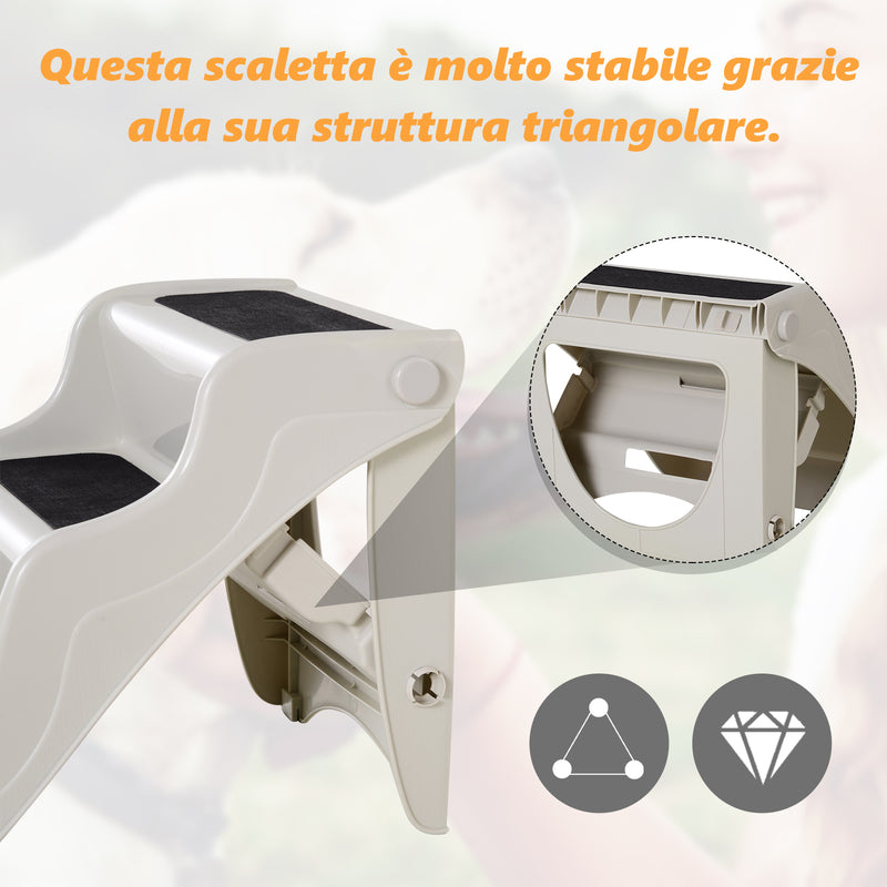 Scaletta Pieghevole 3 Gradini per Animali Domestici Beige 49x39x39 cm 
