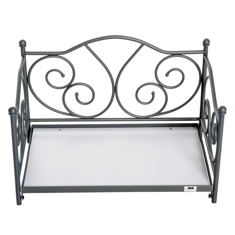 Lettino Cuccia per Cani e Gatti Struttura in Metallo con Cuscino Grigio 65x42x42 cm 