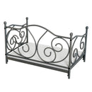 Lettino Cuccia per Cani e Gatti Struttura in Metallo con Cuscino Grigio 65x42x42 cm 