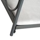 Lettino Cuccia per Cani e Gatti Struttura in Metallo con Cuscino Grigio 65x42x42 cm 