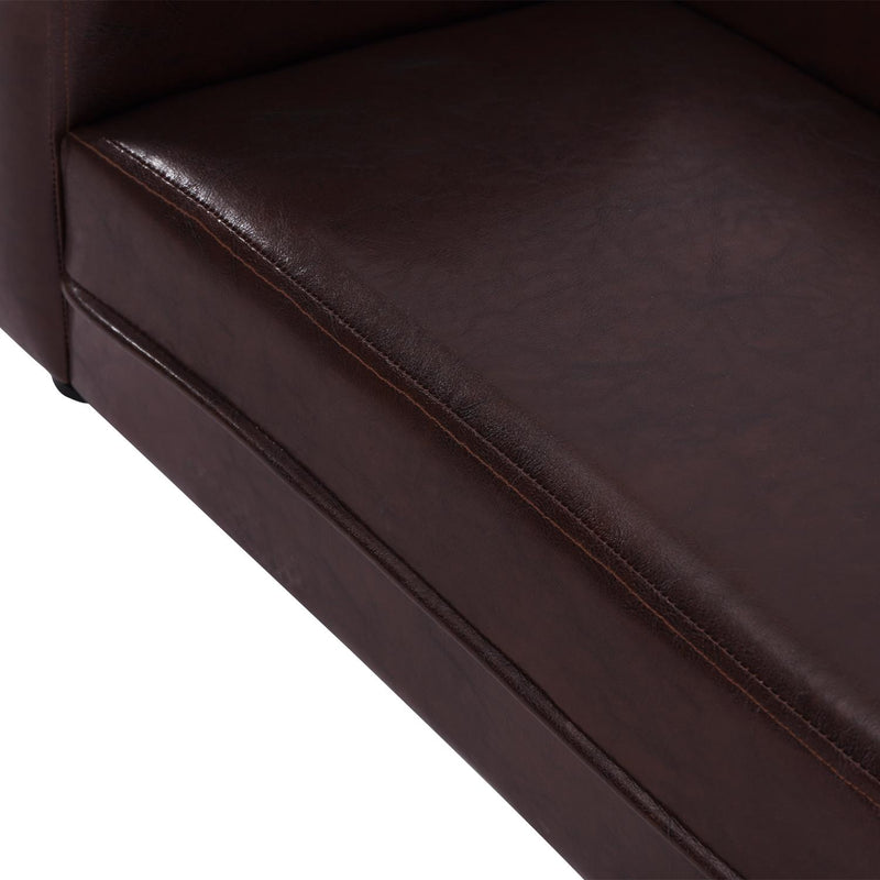 Divano Chaise Longue Ottomana per Animali Marrone 82.5x45x41.5 cm 