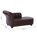 Divano Chaise Longue Ottomana per Animali Marrone 82.5x45x41.5 cm 
