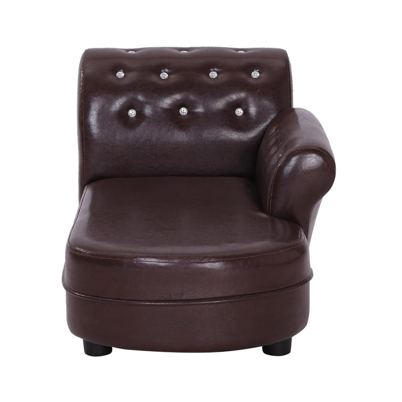 Divano Chaise Longue Ottomana per Animali Marrone 82.5x45x41.5 cm 