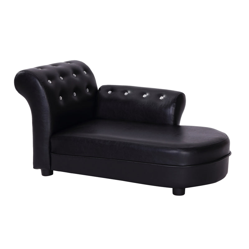 Divano Chaise Longue Ottomana per Animali Nero 82.5x45x41.5 cm 
