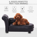 Divano Chaise Longue Ottomana per Animali Nero 82.5x45x41.5 cm 