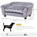 Divanetto Cuccia per Animali Domestici Grigio 73.5x41x33 cm 