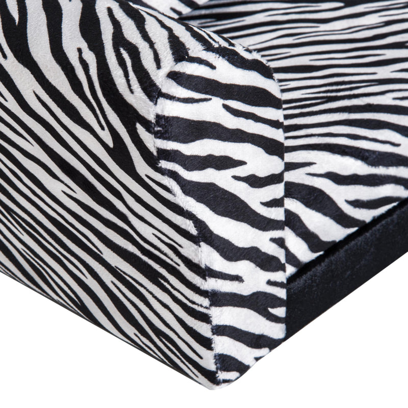 Cuccia Divano per Cani e Gatti con Cuscino Stampa Zebra 66x44x30 cm 