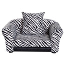 Cuccia Divano per Cani e Gatti con Cuscino Stampa Zebra 66x44x30 cm 