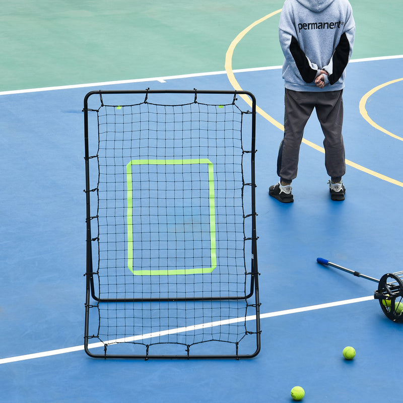 Rete Elastica Rimbalzo da Calcio e Rugby Rimbalzatore Portatile 90x80x140 cm 