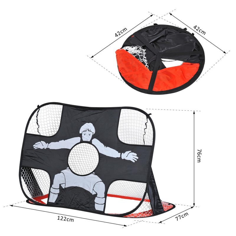 Rete da Calcio Pop Up 5 Obiettivi Pieghevole per Bambini 122x77x76 cm 
