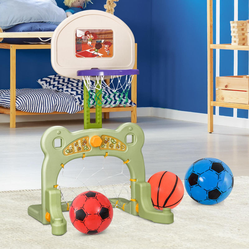 Porta da Calcio Canestro Basket 2 in 1 per Bambini dai 3 Anni 
