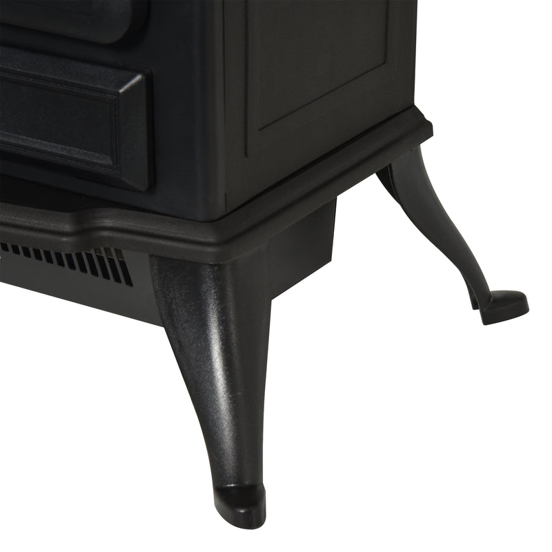 Camino Elettrico da Terra 42x28x55 cm 950/1850W Effetto Fiamma Nero 