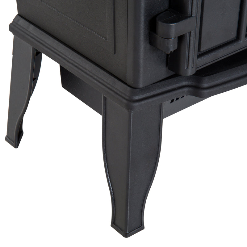 Camino Elettrico da Terra 41.5x28x54 cm 2000W Effetto Fiamma Nero 