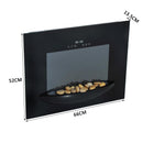 Camino Elettrico da Incasso 66x52 cm 1800W con Timer Effetto Fiamma Nero 