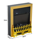 Camino Elettrico da Incasso o Terra 48x19x59 cm 2000W Oro 