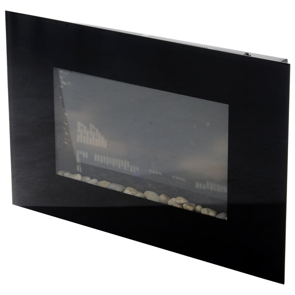 prezzo Elektrischer Wandkamin 90x56x9,5 cm 2000W LED Flamme 7 Farben Schwarz