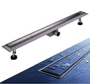 Canalina di Scarico Doccia a Pavimento in Acciaio Inox Piastrellabile 84x11x7 cm 
