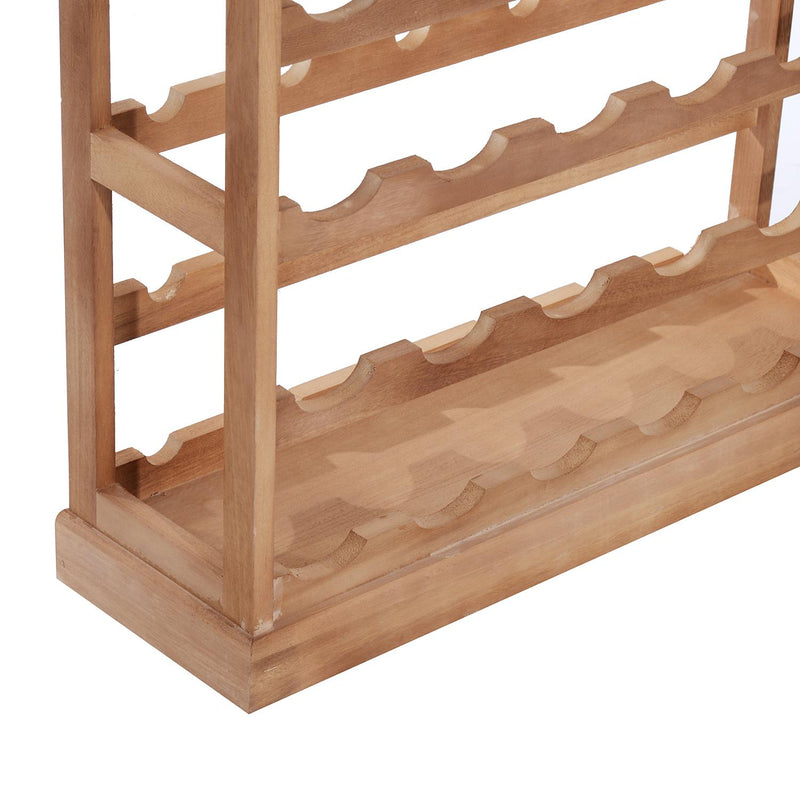 Cantinetta Portabottiglie 24 Alloggi in Legno 70x22.5x70 cm Naturale 