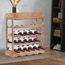 Cantinetta Portabottiglie 24 Alloggi in Legno 70x22.5x70 cm Naturale 