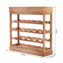 Cantinetta Portabottiglie 24 Alloggi in Legno 70x22.5x70 cm Naturale 
