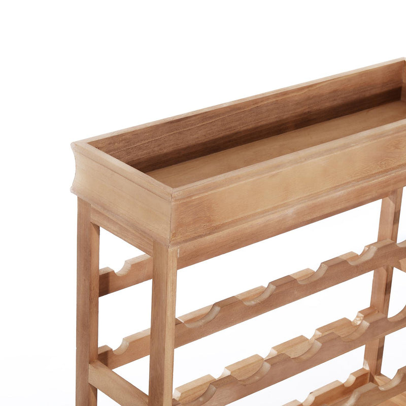 Cantinetta Portabottiglie 24 Alloggi in Legno 70x22.5x70 cm Naturale 