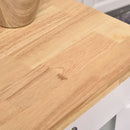 Carrello da Cucina Salvaspazio in Legno Bianco 65x48x90 cm