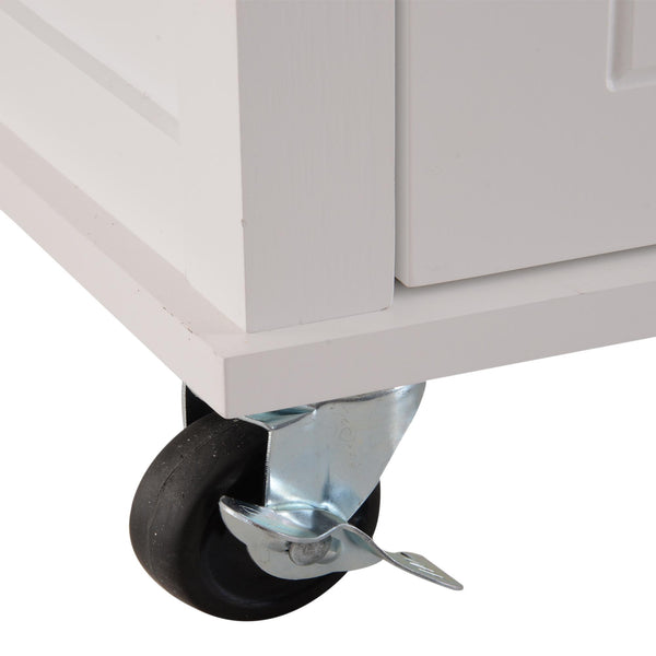 prezzo Cabinet Küchenwagen aus Holz und weißem Bambus 70x45,7x90 cm