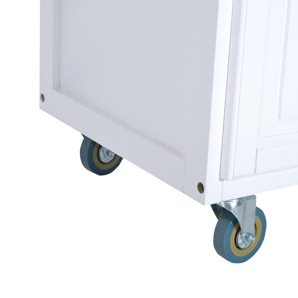 prezzo Cabinet Küchenwagen mit Rollen aus Weißkiefernholz 146 x 75 x 91,5 cm