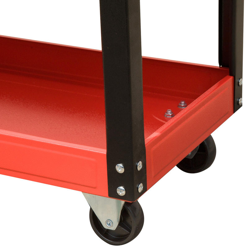Carrello Porta Attrezzi da Officina 3 Ripiani Rosso 70x35x75.5 cm 