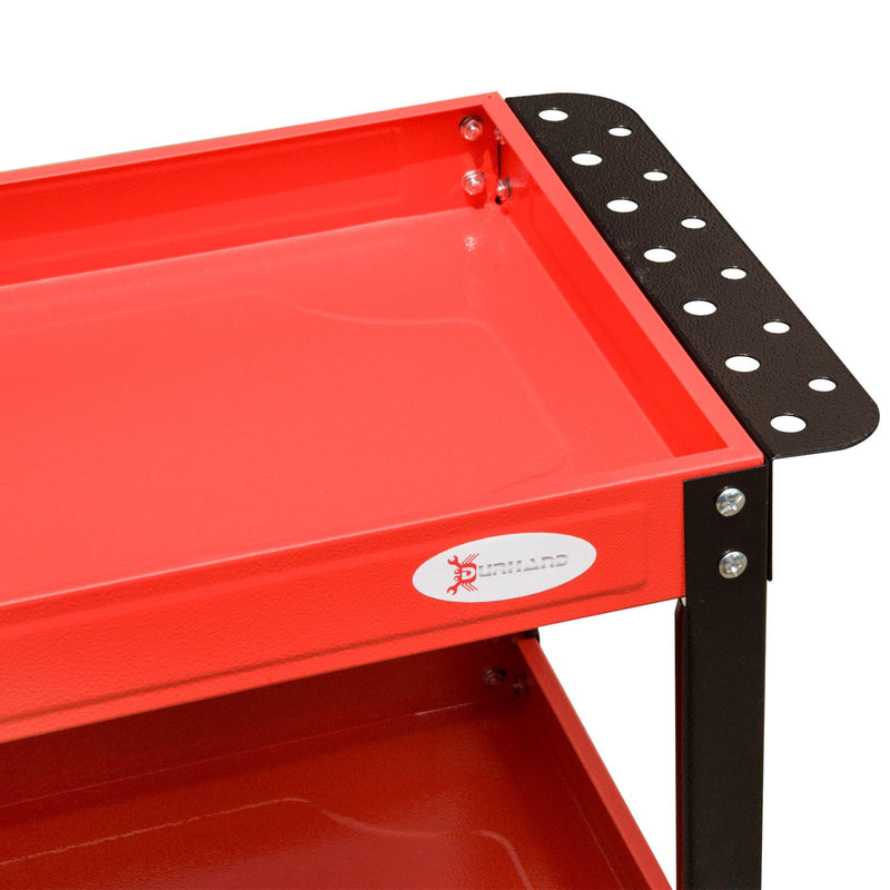 Carrello Porta Attrezzi da Officina 3 Ripiani Rosso 70x35x75.5 cm 