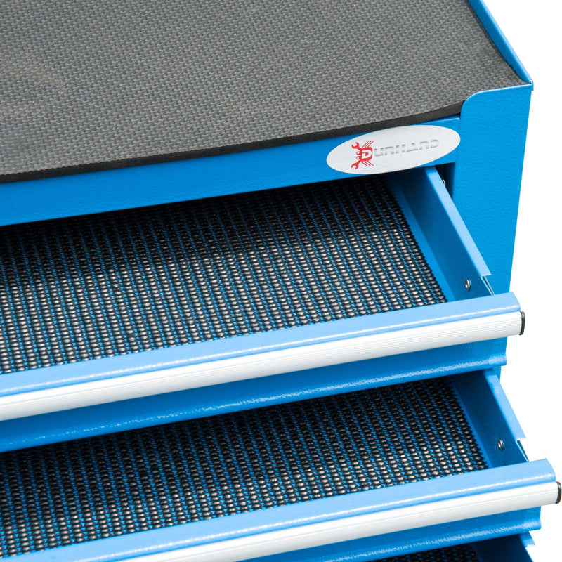 Carrello Porta Attrezzi da Officina con Cassetta Rimovibile Blu 61.6x33x118 cm 