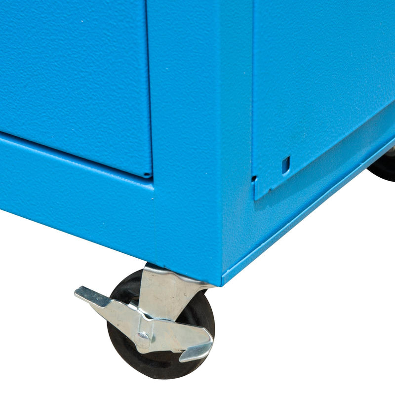 Carrello Porta Attrezzi da Officina con Cassetta Rimovibile Blu 61.6x33x118 cm 