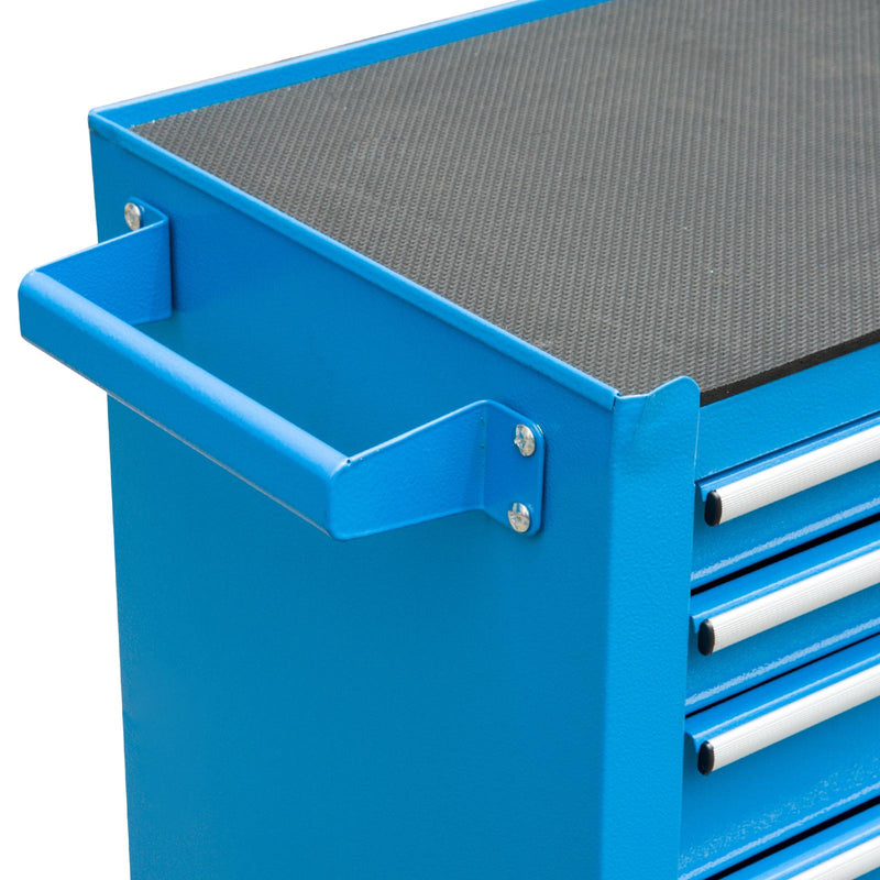 Carrello Porta Attrezzi da Officina con Cassetta Rimovibile Blu 61.6x33x118 cm 