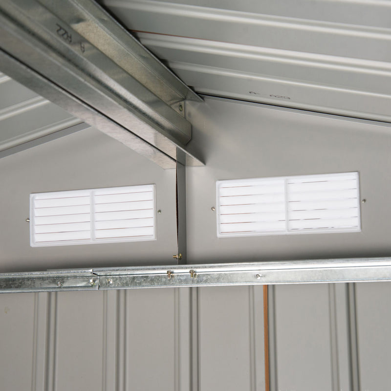 Casetta Box da Giardino in Lamiera di Acciaio Porta Utensili 213x127x185 cm 