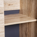 Mobile da Cucina Credenza 4 Ripiani in Legno Rovere e Nero 90x39x169 cm 